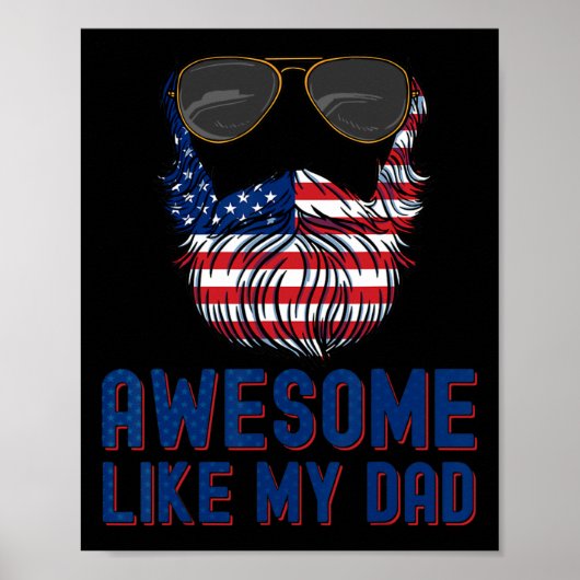 Papa baard Geweldige als mijn vader 4th of July Pa Poster (Voorkant)