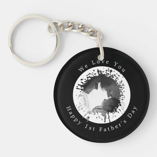 Papa & Baby - 1e Vaderdag Keepsake Sleutelhanger (Voorkant)