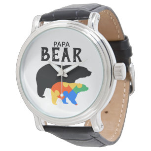 Papa Baby Beer Autisme Horloge
