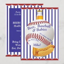Papa Baby shower Beer Baseball en baby's Kaart