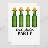 Papa Baby shower - Dadchelor Diaper Party nodigt u Kaart (Voorkant / Achterkant)