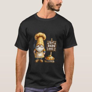 Papa Bak Gnome Grappige Vaderdag Uitdrukking Echte T-shirt