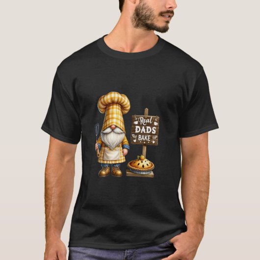 Papa Bak Gnome Grappige Vaderdag Uitdrukking Echte T-shirt (Voorkant)