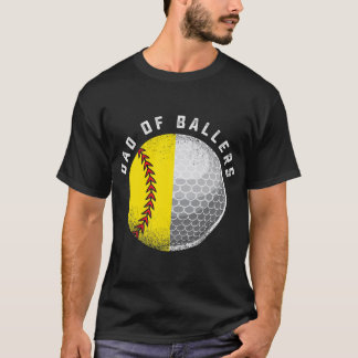 Papa Ballers Funny Golf Softball Gift van zoon of T-shirt