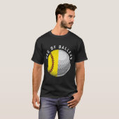 Papa Ballers Funny Golf Softball Gift van zoon of  T-shirt (Voorkant volledig)