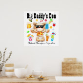 Papa / bar / Man Cave Cocktail Poster (Keuken)