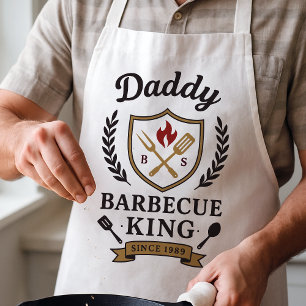 Papa Barbecue Koning Schort Aangepaste Naam en Jaa