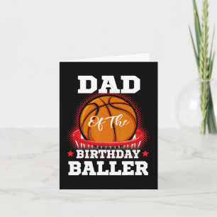 Papa basketbal verjaardag jongen familie baller b- kaart