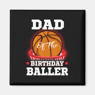 Papa basketbal verjaardag jongen familie baller b- magneet
