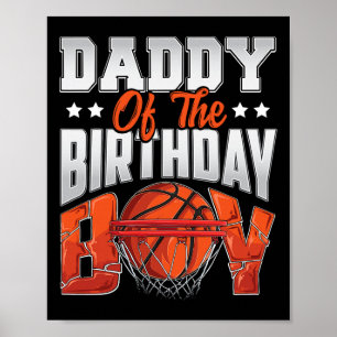 Papa basketbal verjaardag jongen familie baller b- poster