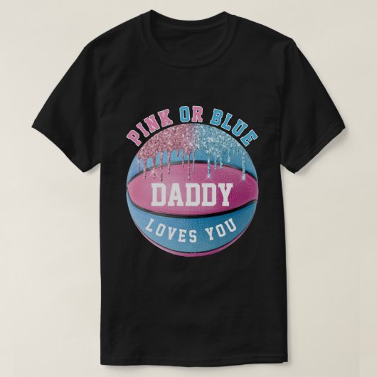 Papa Basketball Gender onthullen T-Shirt (Design voorkant)