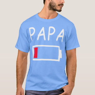 Papa Batterij Lege Papa Batterij Vader Energie Ret T-shirt