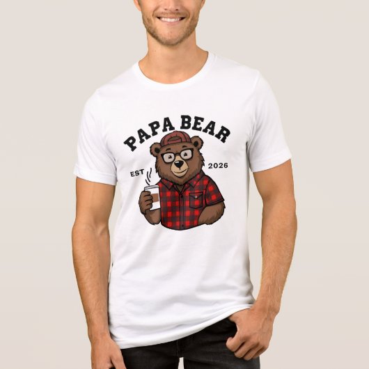 Papa Bear 2026 t-shirt/hoodie Tri-Blend Shirt (Voorkant)