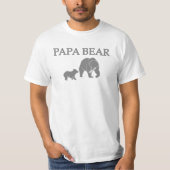 "Papa Bear" Bear Fishing with Cub T-Shirt (Voorkant)