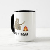 Papa Bear Campfire Art T-Shirt Design For Men Mok (Voorkant links)