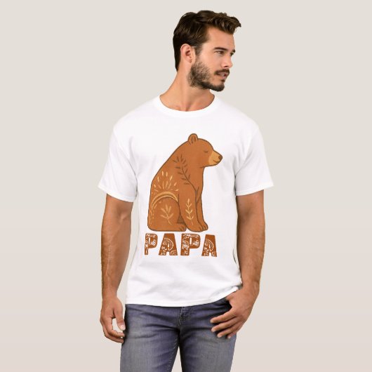 Papa Bear Classic Boho T-Shirt (Voorkant volledig)