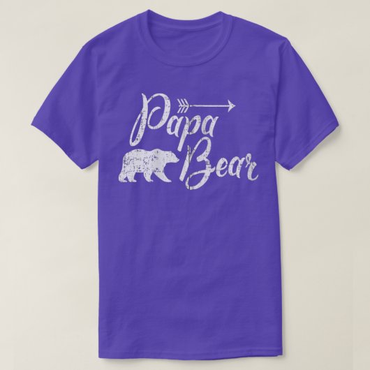 Papa Bear Father's Day Zip  T-shirt (Design voorkant)
