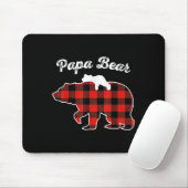 Papa Bear Flannel Red Plaid Pajama Family Matching Muismat (Met muis)