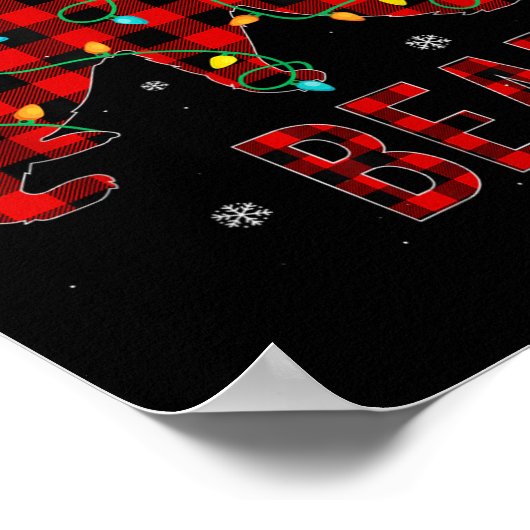 Papa Bear Funny Men Red Plaid Christmas Pajama Fam Poster (Hoek)