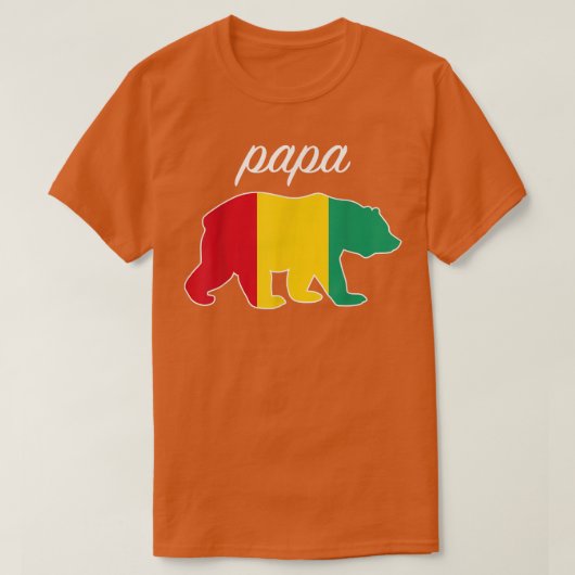 Papa Bear Guinea Flag Guinean Roots T-shirt (Design voorkant)