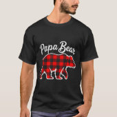 Papa Bear Pajama Red Buffalo Xmas Funny Family Chr T-shirt (Voorkant)