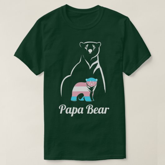 Papa Bear ransgender Dad rans Child LGB rans Pride T-shirt (Design voorkant)