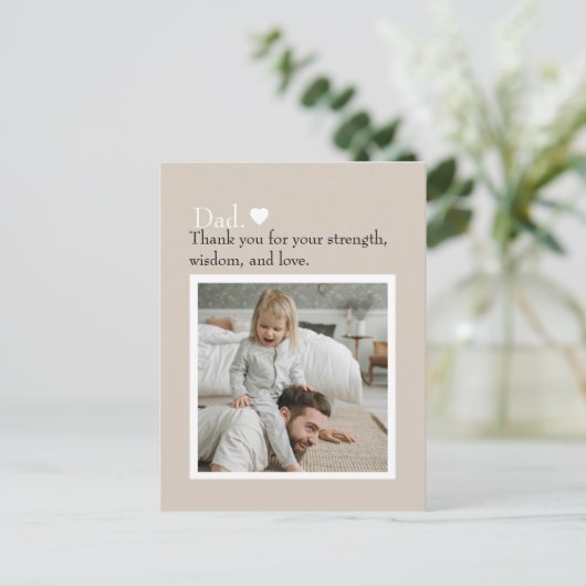 Papa Bedankt Aangepaste foto ansichtkaart Briefkaart (Staand voorkant)