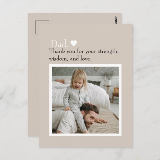 Papa Bedankt Aangepaste foto ansichtkaart Briefkaart (Voorkant / Achterkant)