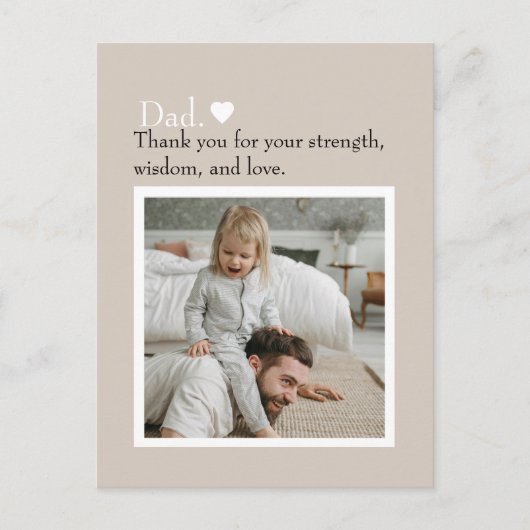 Papa Bedankt Aangepaste foto ansichtkaart Briefkaart (Voorkant)