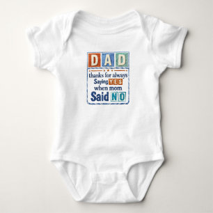 Papa Bedankt dat je altijd ja zei als mama nee zei Romper