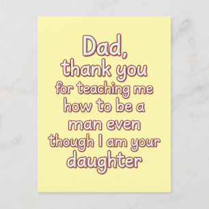 Papa bedankt dat je me hebt geleerd hoe ik een man briefkaart