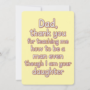 Papa bedankt dat je me hebt geleerd hoe ik een man feestdagenkaart