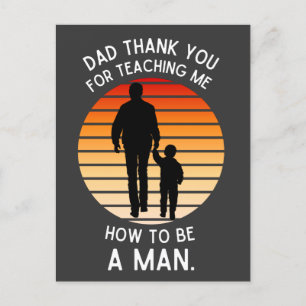 Papa bedankt dat je me leert hoe ik een man moet w briefkaart