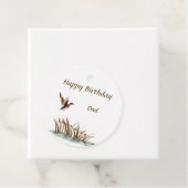 Papa, Bedankt Mallard boven Cattails, een geheugen Bedankjes Labels (In situ)