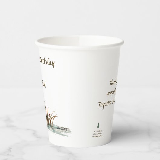 Papa, Bedankt Mallard boven Cattails, een geheugen Papieren Bekers (Links)