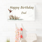 Papa, Bedankt Mallard boven Cattails, een geheugen Spandoek (Insitu)