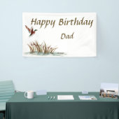 Papa, Bedankt Mallard boven Cattails, een geheugen Spandoek (Beurs)