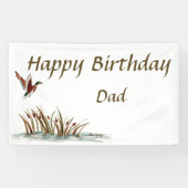 Papa, Bedankt Mallard boven Cattails, een geheugen Spandoek (Horizontaal)