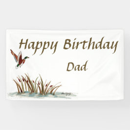 Papa, Bedankt Mallard boven Cattails, een geheugen Spandoek