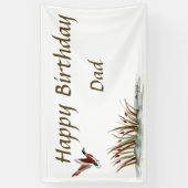 Papa, Bedankt Mallard boven Cattails, een geheugen Spandoek (Verticaal)