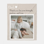 Papa, bedankt voor – Aangepaste foto & tekst | Fleece Deken (Voorkant)