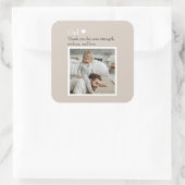 Papa, bedankt voor – Aangepaste foto & tekst | Vierkante Sticker (Tas)
