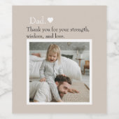 Papa, bedankt voor – Aangepaste foto & tekst | Wijn Etiket (Enkel label)