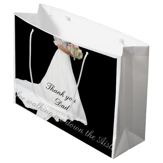 Papa-Bedankt voor het aflopen van Aisle Groot Cadeauzakje (Voorkant Gekanteld)