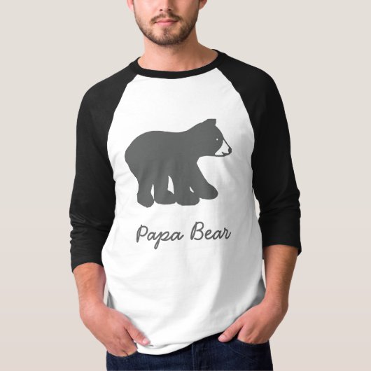 Papa Beer 3/4 Sleeve Baseball T-shirt (Voorkant)