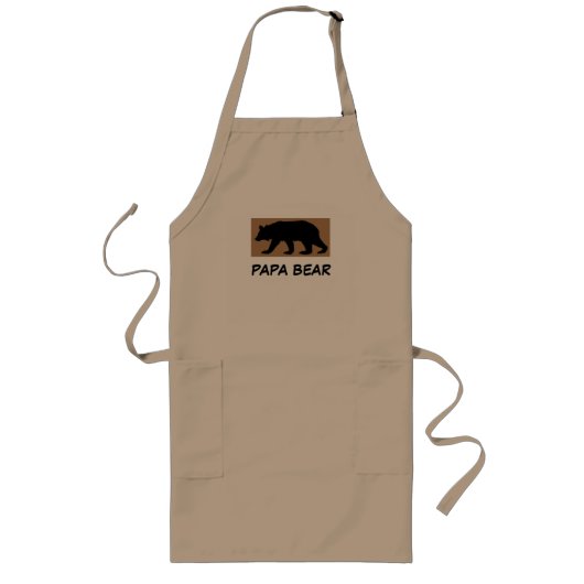 Papa Beer Apron voor papa of Papa Lang Schort (Voorkant)