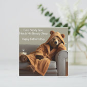 Papa Beer Beauty Slaap Vaders Dag Kaart (Staand voorkant)