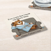 Papa Beer Beauty Slaap Vaders Dag Kaart Kartonnen Onderzetters (Schuin)