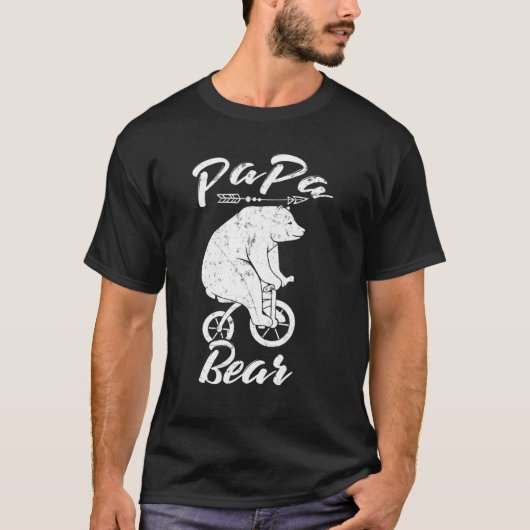 Papa Beer Beer Riding Bicycle Papa T-shirt (Voorkant)