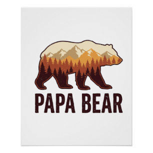 Papa Beer Beer Silhouet Vintage Forest T-Shirt_1 Perfect Poster